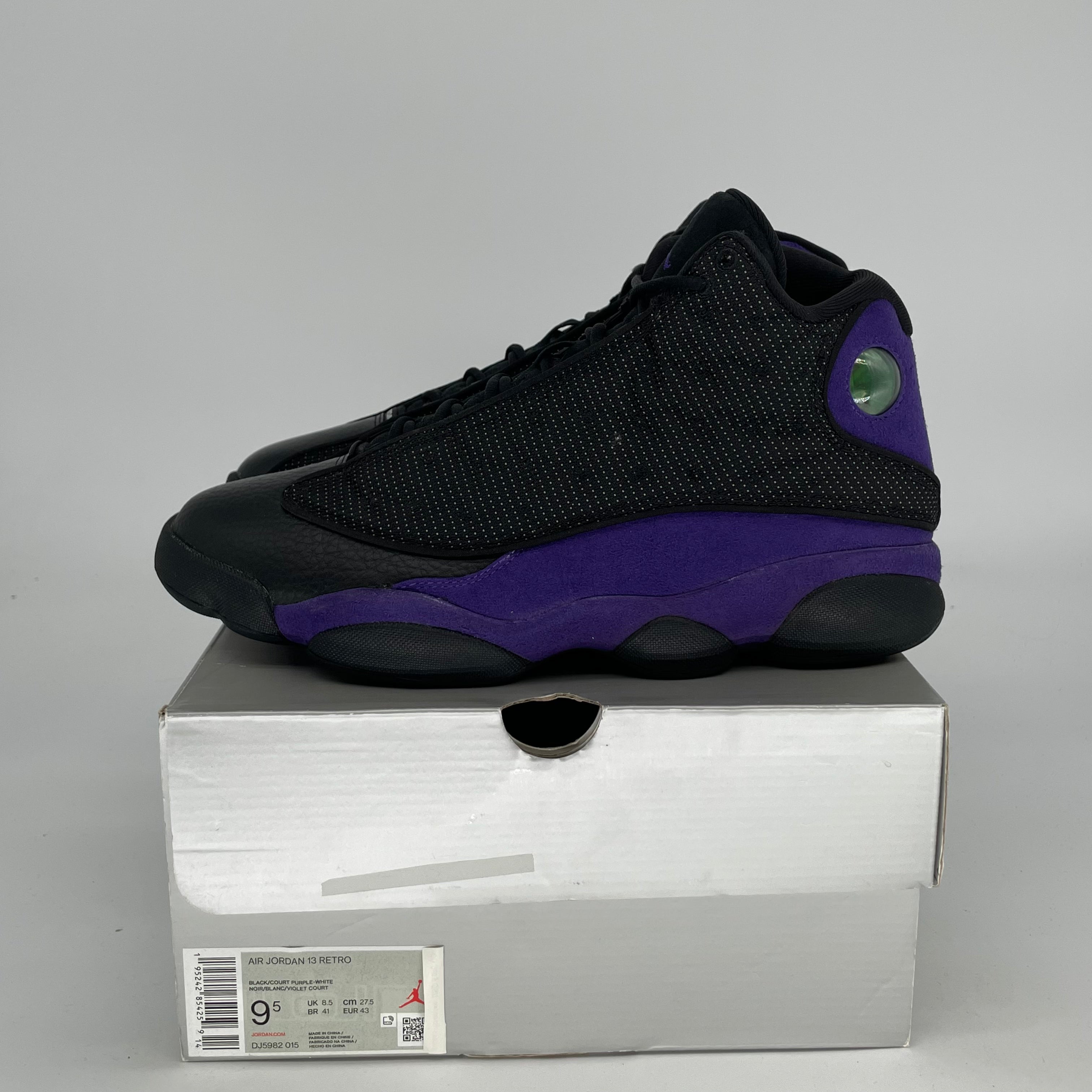 AIR JORDAN 13 Retro Basketball Shoes - Court Purple/White Colorway - Men's Size 9.5 & Women's Size 11 - Style Code DJ5982-015 - Perfect for Streetwear, Sneaker Collecting & Basketball Games