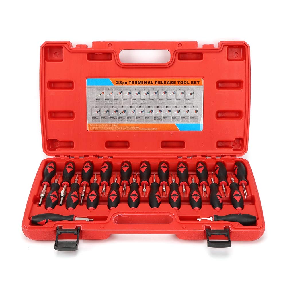 23PCS Universal Automotive Wire Terminal Removal Tool Kit - Connector Pin Extractor & Release Kit for Car, Truck, RV Wiring Repair - Ideal for Mechanics & DIY Auto Electrical Work