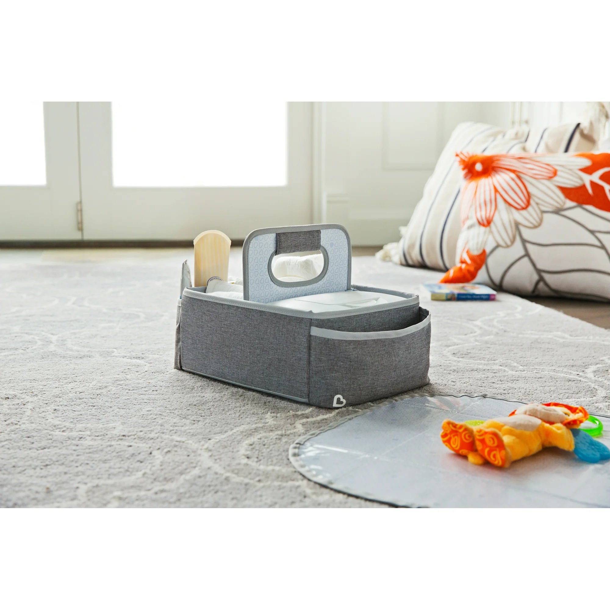 Munchkin Portable Diaper Caddy Organizer - Baby Essentials Storage for Diapers, Wipes & Creams | Perfect for Nursery, Travel & On-the-Go Parents