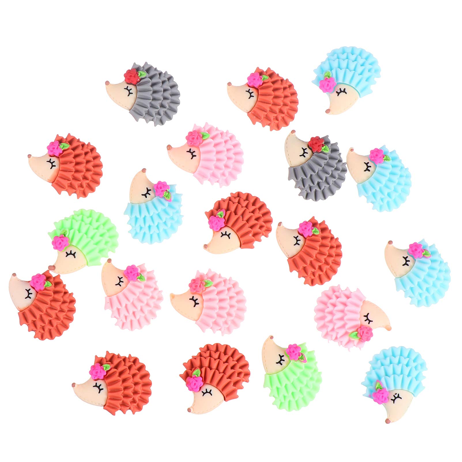 EXCEART 20pcs Cute Hedgehog Resin Flatback Cabochons for DIY Jewelry Making, Hair Clips, Pins & Crafts - Perfect for Scrapbooking, Card Making & Home Decor