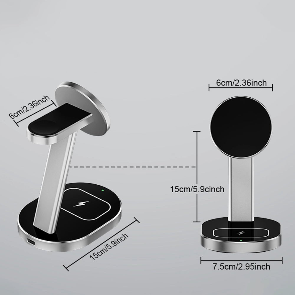 NexusEdge 3-in-1 Fast Wireless Charging Station for iPhone, AirPods & Apple Watch | Qi-Certified Multi-Device Charger | Perfect for Bedside, Office & Travel