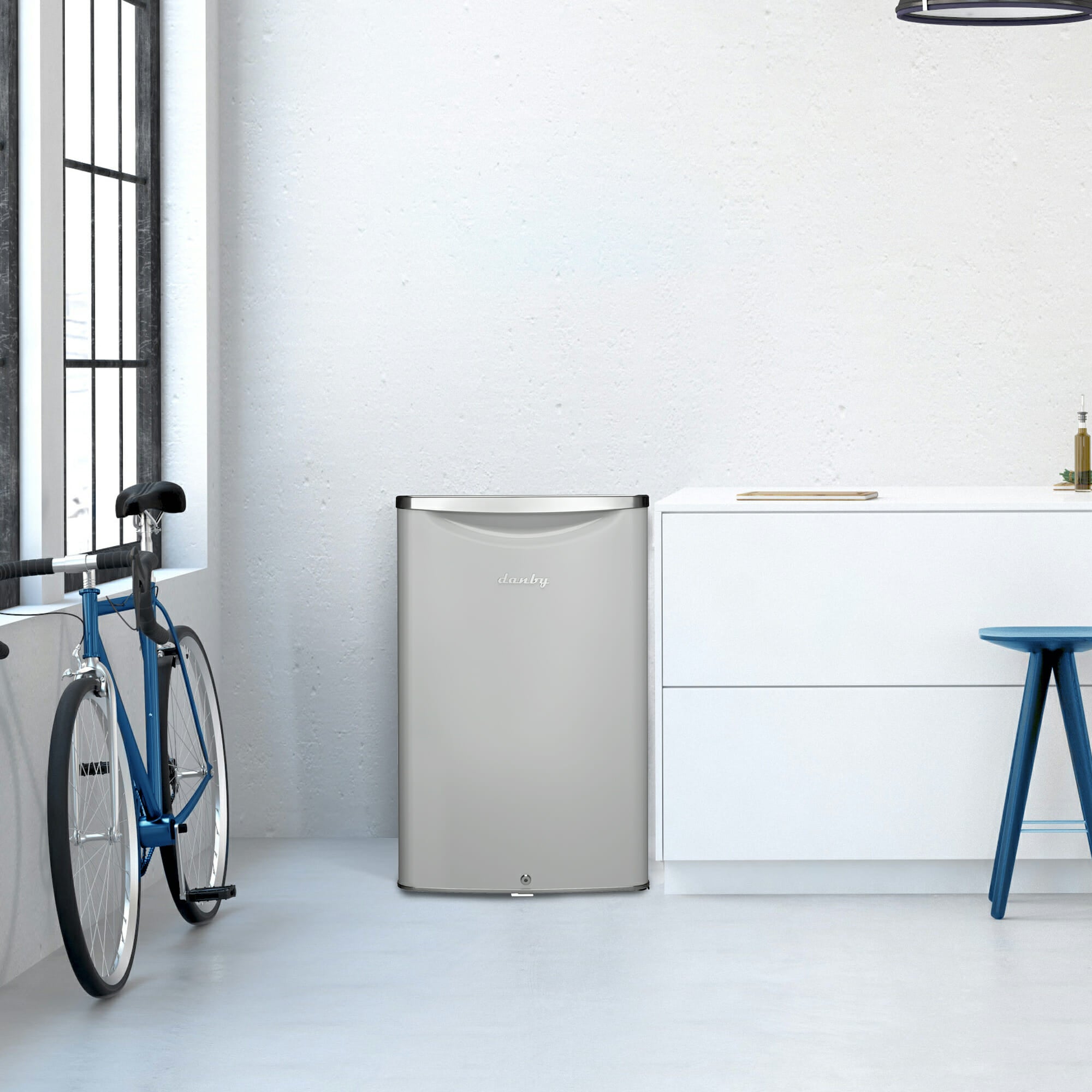 Danby DAR044A6PDB 4.4 cu. ft. Retro Compact Refrigerator - Pearl White Mini Fridge for Bedroom, Dorm, Office & Small Spaces - Energy Efficient Cooler for Drinks, Snacks & Beauty Products
