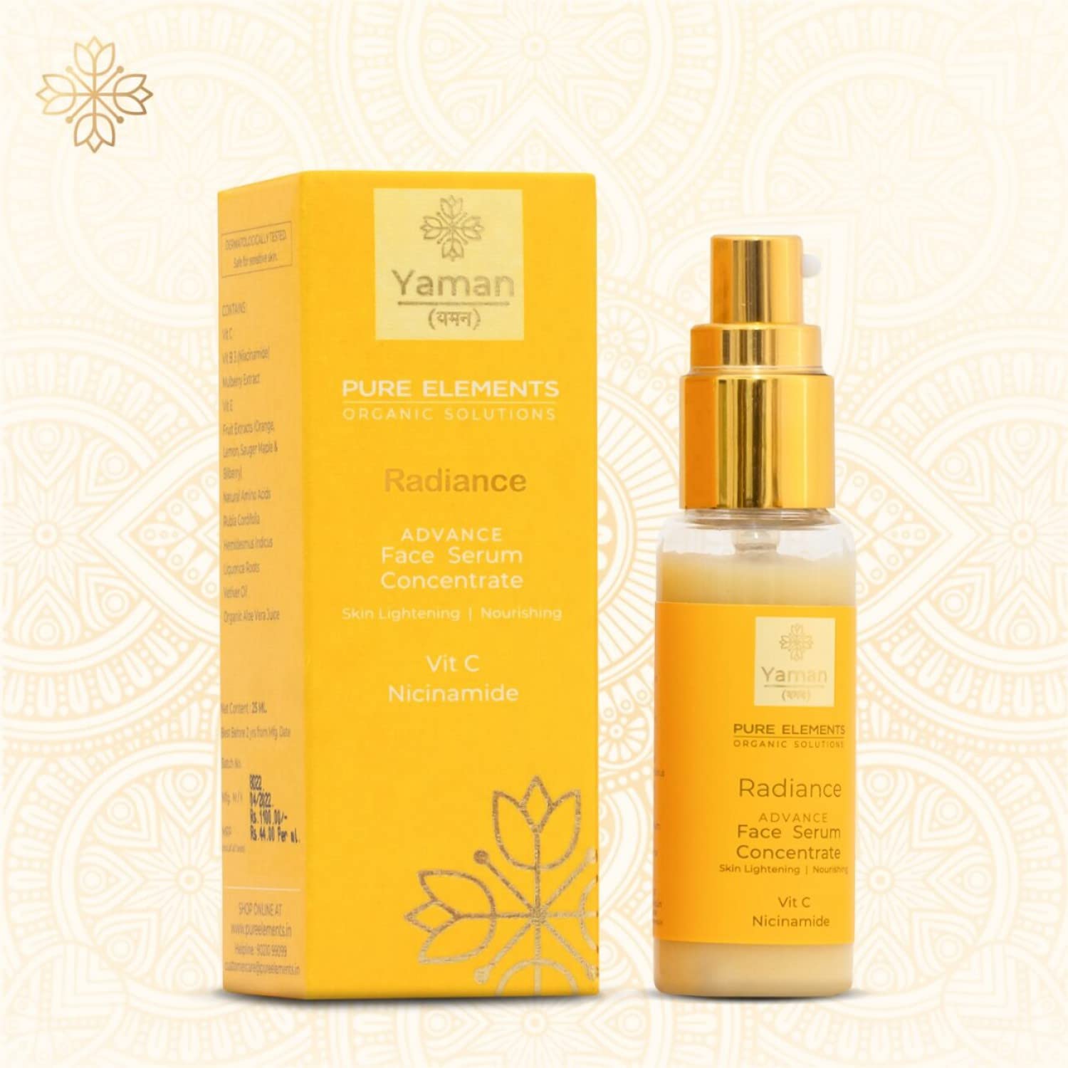 PURE ELEMENTS Radiance Advance Vitamin C & Niacinamide Face Serum - 25ml for Brightening, Anti-Aging & Smooth Skin | Day & Night Skincare Routine | Perfect for Dull Skin & Uneven Texture