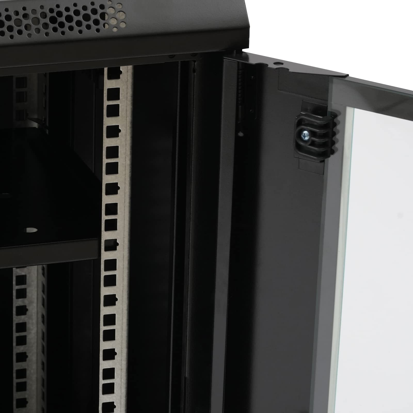 12U 19 Inch Wall Mount Network Rack Cabinet - 450mm Deep Black Server Rack with Tempered Glass Door & Ventilation for IT Equipment - Perfect for Home Office, Data Center, and Network Closet Organization