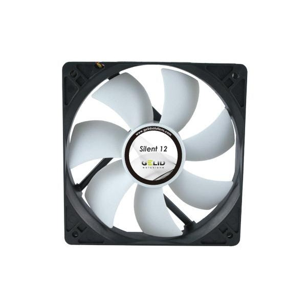 Gelid Silent 12 120mm x 120mm x 25mm Ultra Quiet PC Case Fan - FN-SX12-10 - Perfect for Gaming PCs, Workstations & Home Theater Cooling Systems