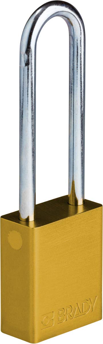 Brady SafeKey Lockout Padlock - Heavy Duty Aluminum Safety Lock with 3