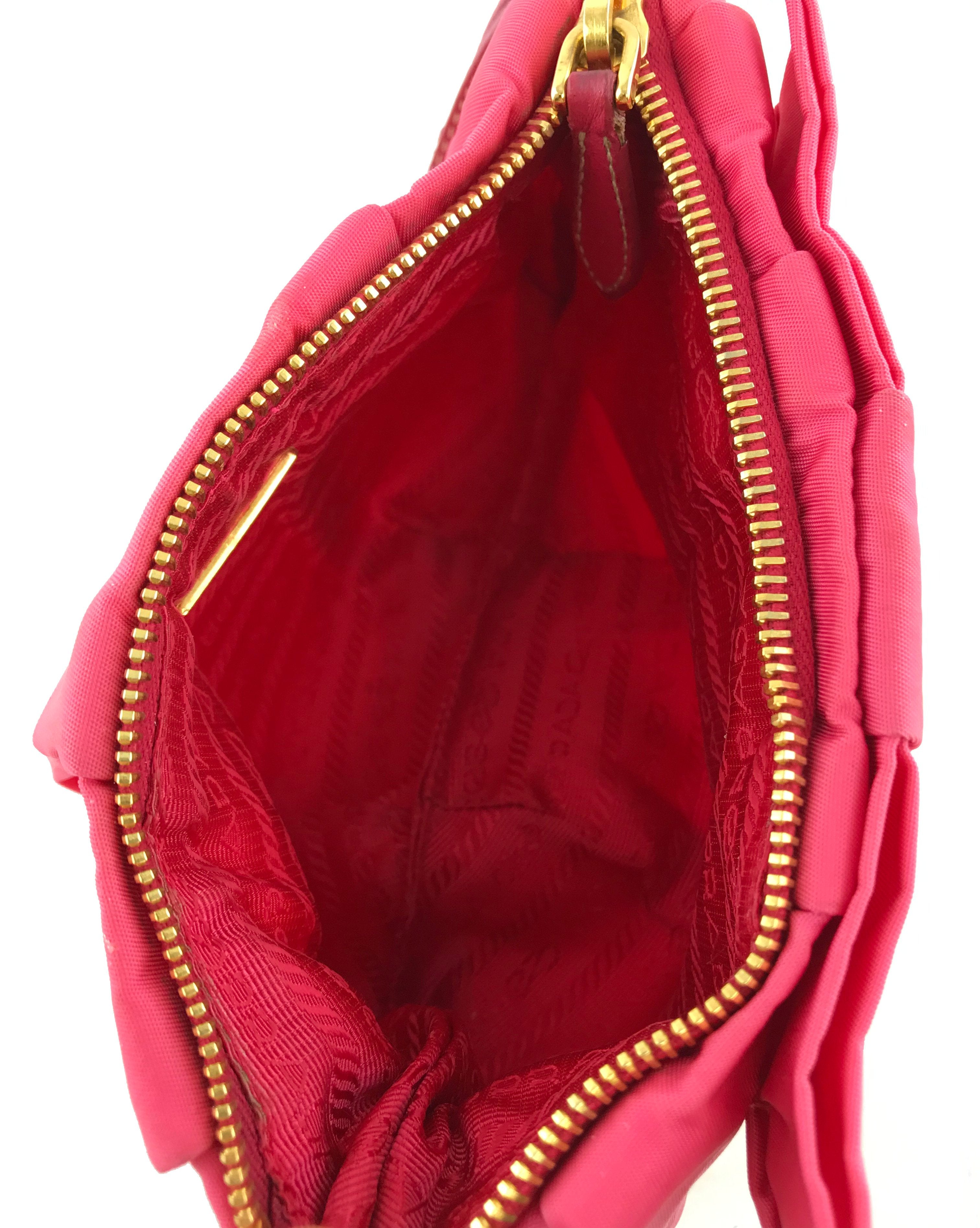 Prada Zip Top Pleated Satin Wristlet Bag - Luxury Designer Clutch for Women | Perfect for Evening Parties, Weddings & Special Occasions