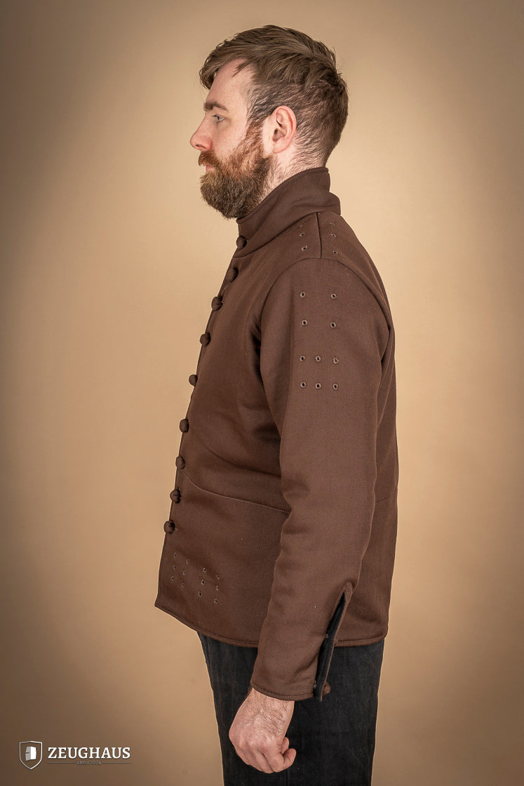 Medieval Arming Doublet Brown - Authentic Renaissance LARP & Historical Reenactment Costume for Knights