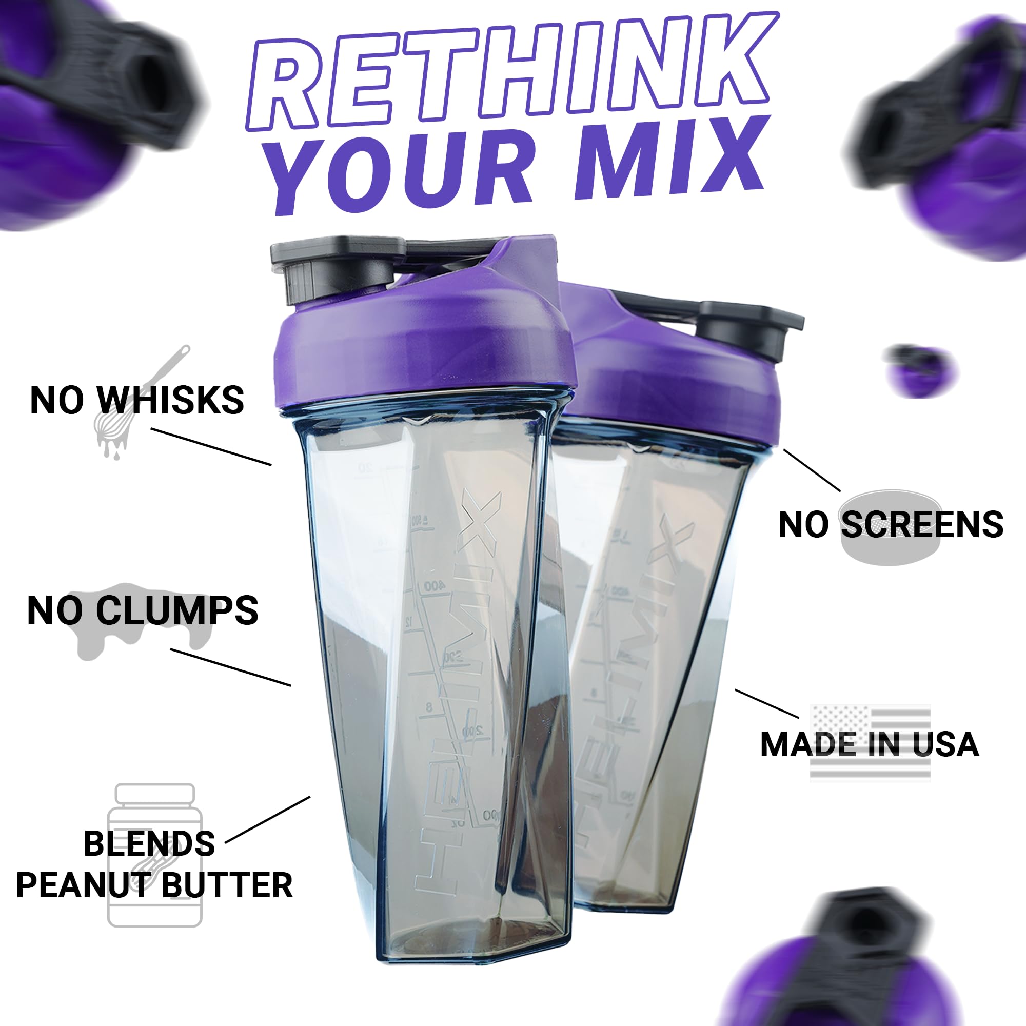 HELIMIX 2.0 Vortex Blender Shaker Bottle - 28oz Protein Shaker Cup for Gym & Travel | No Blending Ball Needed | USA Made | Mixes Protein Powder, Smoothies & Cocktails | Dishwasher Safe | Perfect for Workout Recovery & Healthy Drinks On-The-Go