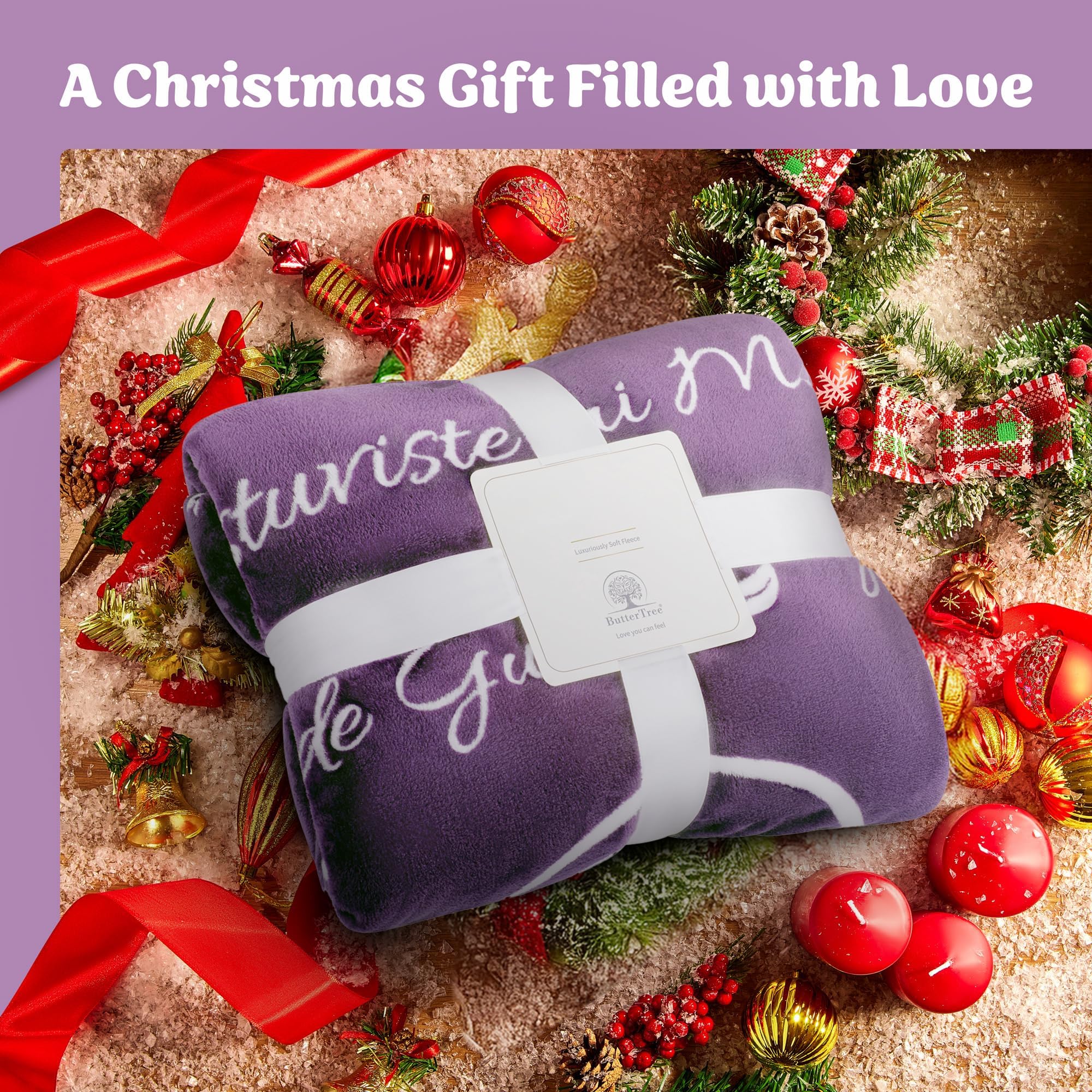 ButterTree Cozy Purple Blanket for Mom - 65