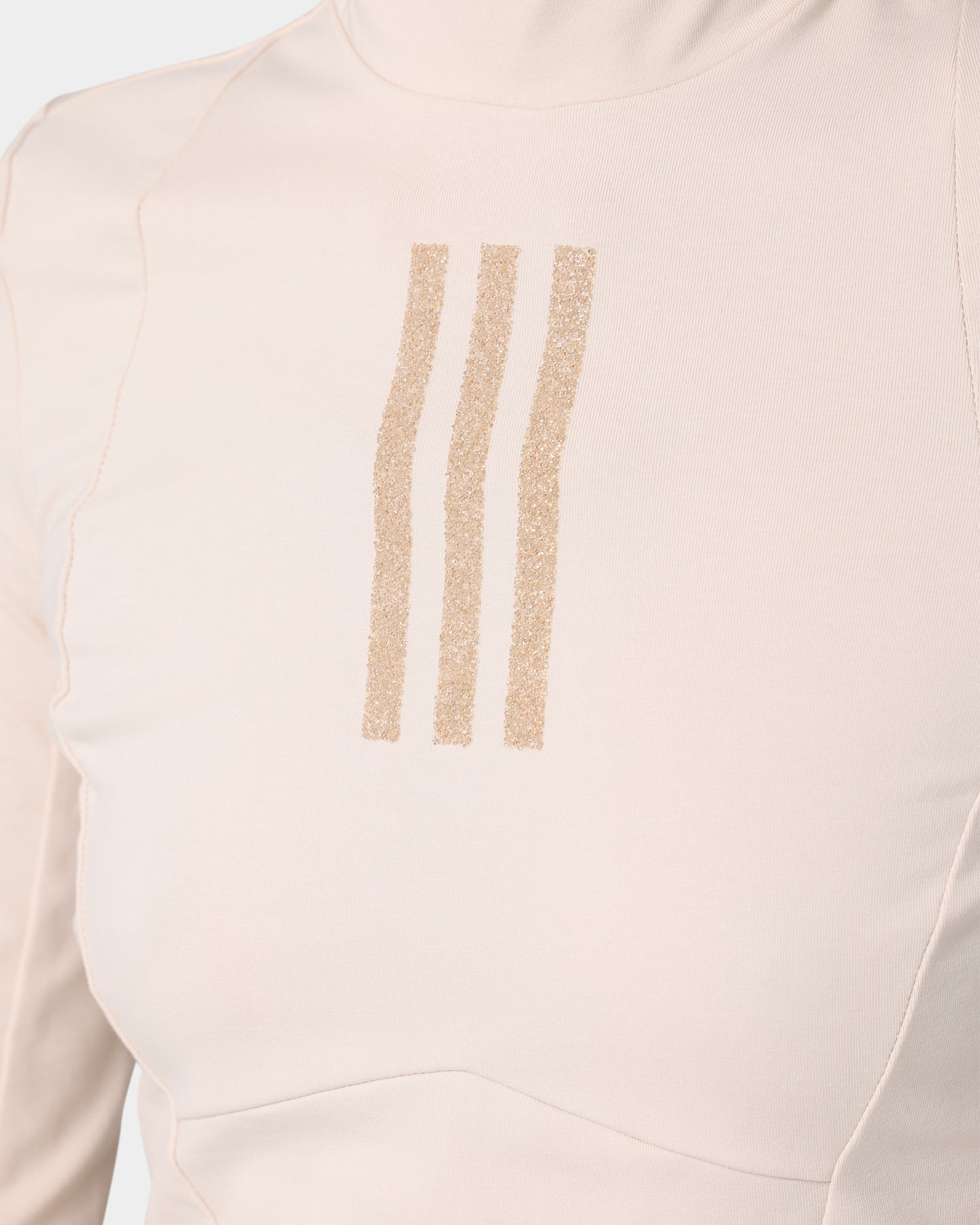 Adidas Women's Swarovski Crystal Embellished Long Sleeve T-Shirt - Halo Ivory - Fashion Casual Top for Work, Party & Everyday Wear
