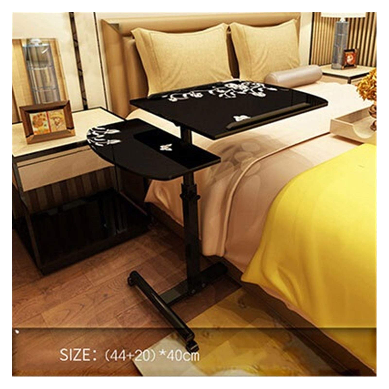 C-Shaped Side Table - Adjustable Height Mobile Workstation with 360° Rotation | Folding Laptop Desk for Bed, Sofa & Office Use | Overbed Table for Notebook Computers & Workspace Convenience