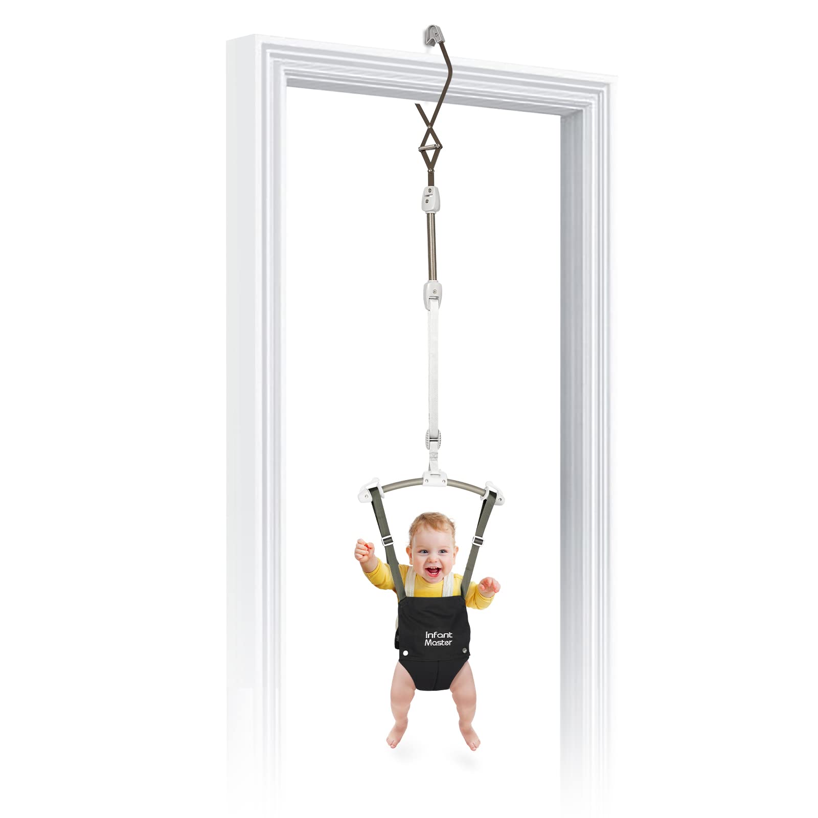 Infant Baby Doorway Jumper - Black & Green Bouncer Activity Center for Active Toddlers | Perfect for Indoor Play & Motor Skill Development
