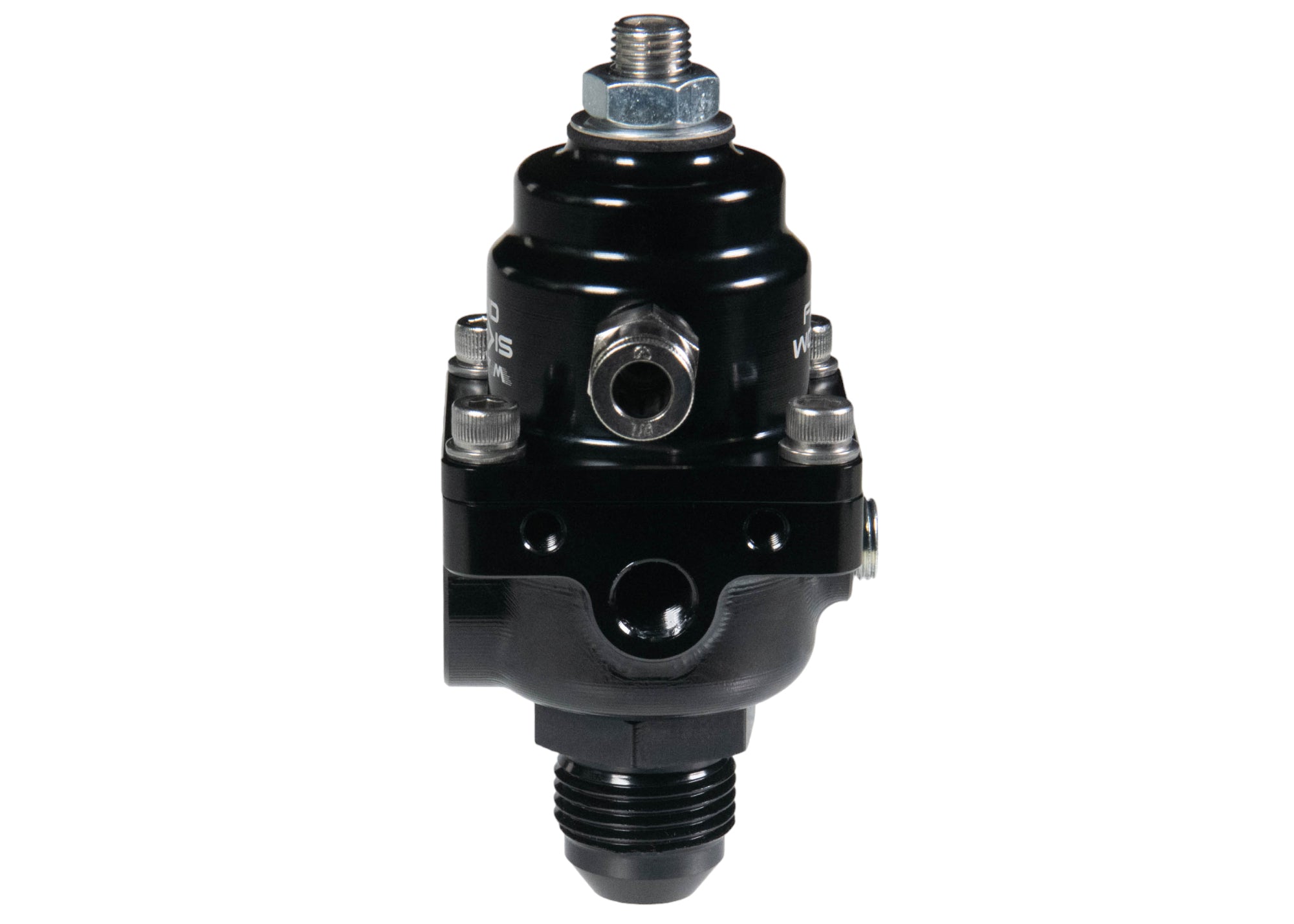 Fluidworks 1-10 GPM Fuel Pressure Regulator 35-70 PSI with 90 Degree Fittings - Ideal for Automotive Fuel Systems, Marine Engines & Industrial Applications