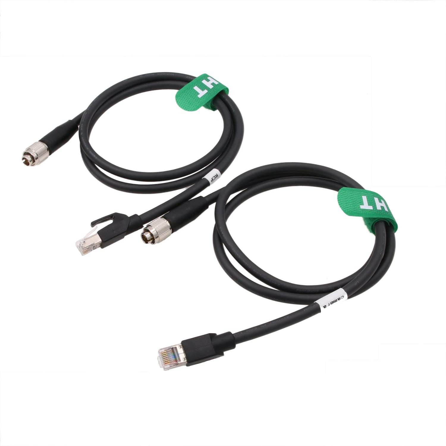 2-Pack Cat6 Ethernet Cable with Hirose 8pin to RJ45 Connector - 1M CCA-5 for Sony EX3/F55 Venice Camera & RCP-1001/3100 Remote Controller - High-Speed Network & Professional Video Equipment Connectivity