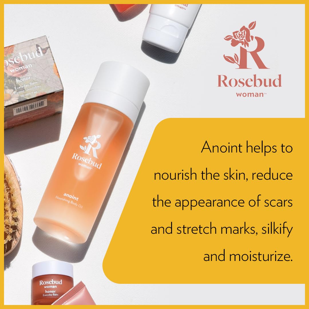 Rosebud Woman Anoint Nourishing Body Oil - Hydrating & Moisturizing Organic Skincare for Dry Skin - Perfect for Massage, Aromatherapy & Self-Care Rituals