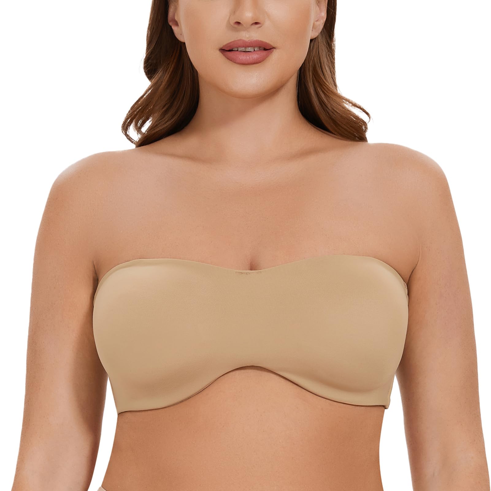 Women's Underwire Bandeau Minimizer Strapless Bra - Full Coverage Support for Large Bust - Perfect for Wedding Dresses, Evening Gowns & Formal Wear