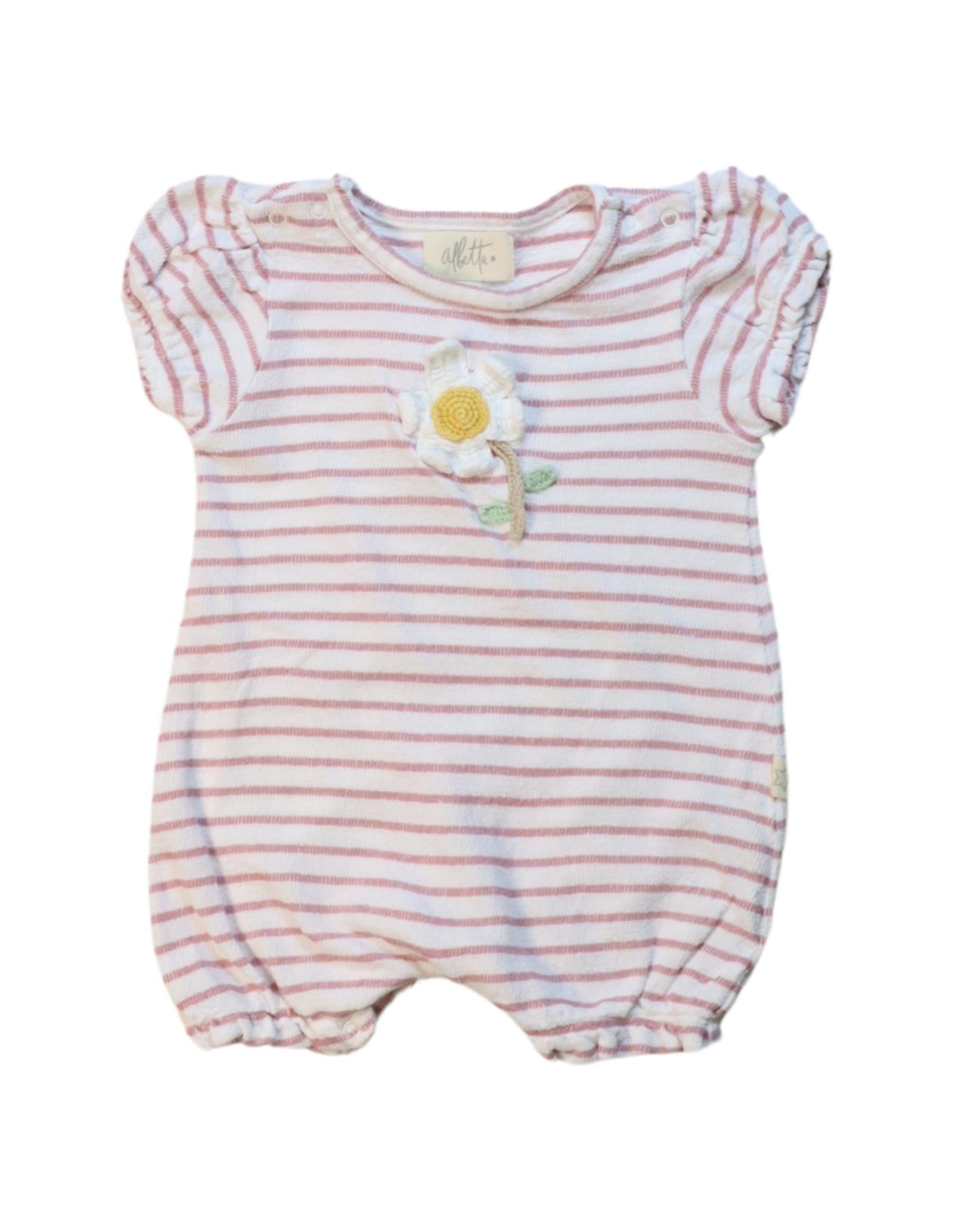 Albetta Baby Short Sleeve Romper for Girls 6-12 Months - Soft Cotton Jumpsuit for Summer Playtime & Casual Outings