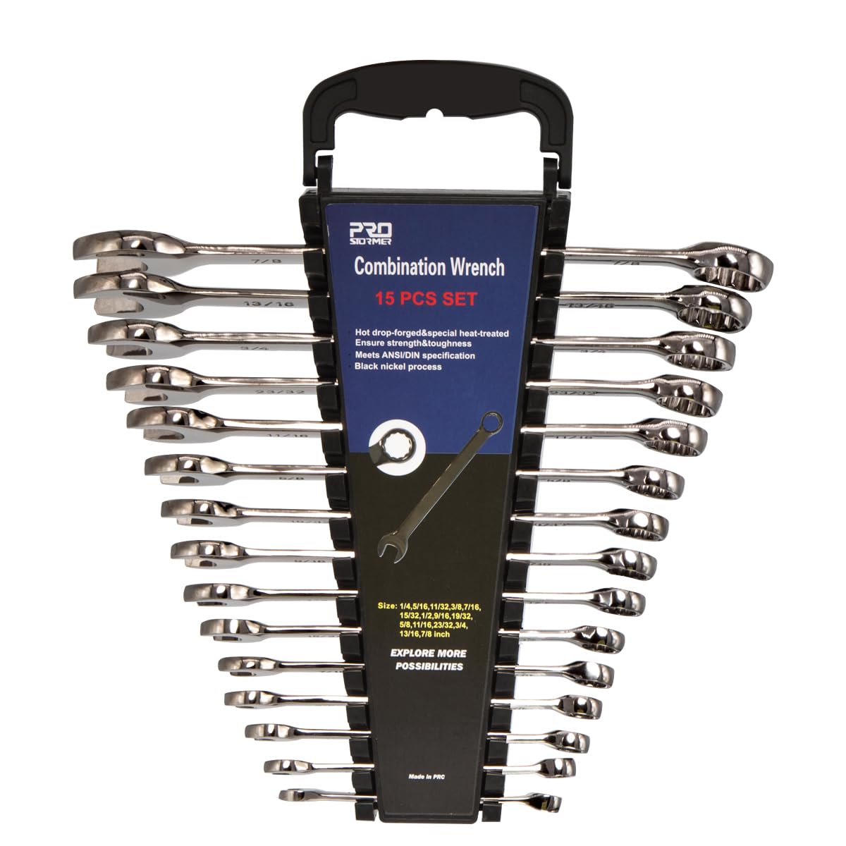 Prostormer 15-Piece SAE Combination Wrench Set (1/4