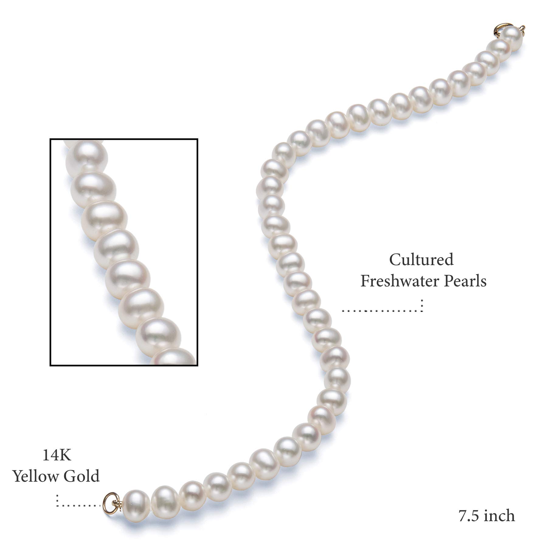14K Gold Freshwater Pearl Jewelry Set for Women - Necklace, Bracelet & Stud Earrings | 18