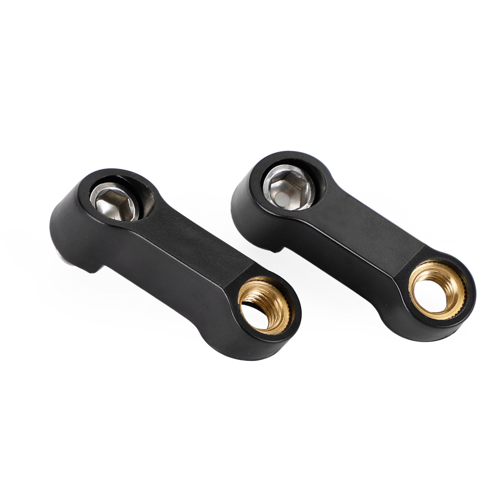 10mm x 1.5 Motorcycle ABS Mirror Riser Extender Adapter Mounts - Right Hand Pair for Harley, Honda, Yamaha - Improve Visibility & Reduce Vibration for Safer Riding