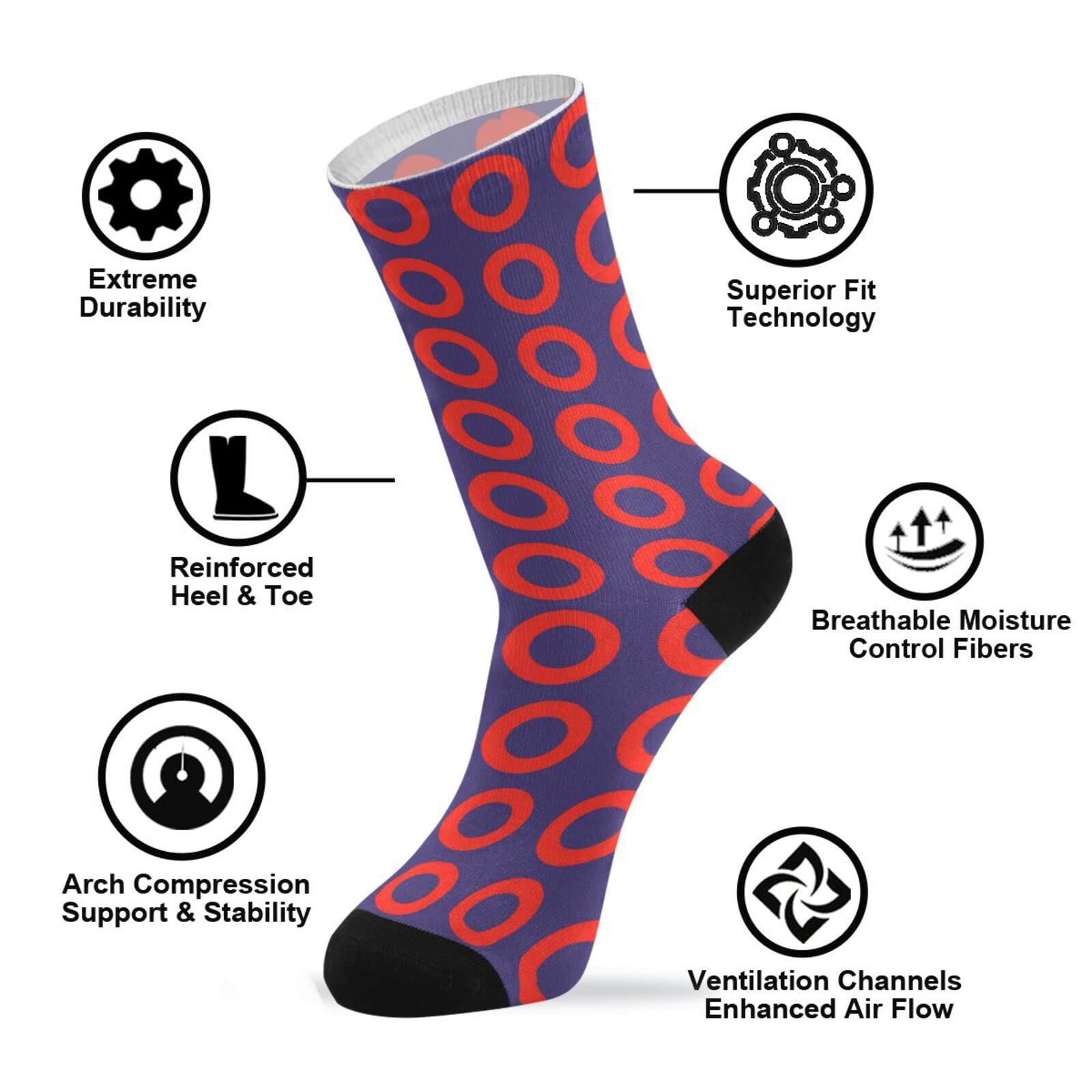 Men's Dress Crew Socks - Cushioned Athletic Casual Calf Socks with Fun Patterns - Novelty Gift Socks for Work, Sports & Everyday Wear
