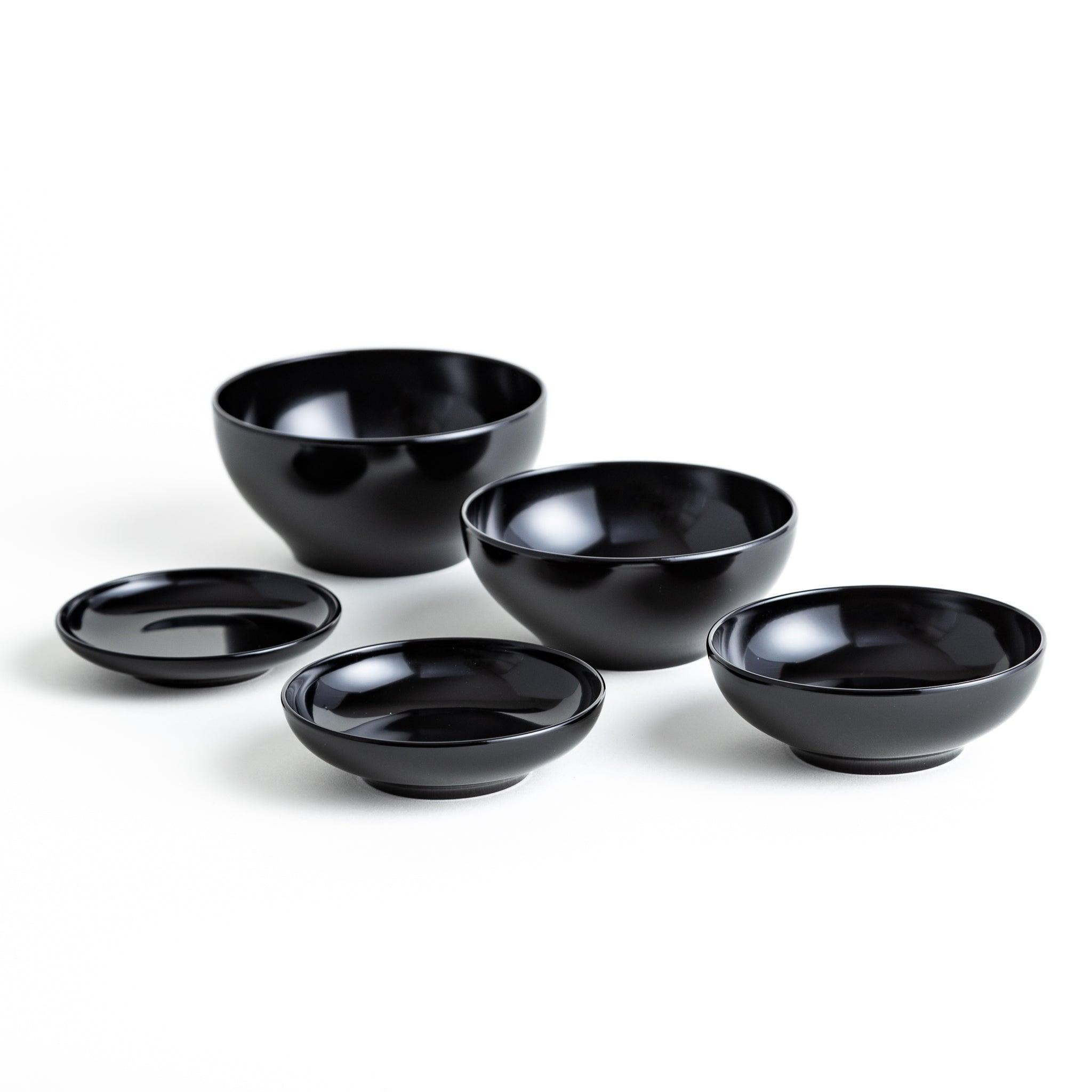 5-Piece Nested Oryoki Set - Traditional Japanese Zen Buddhist Meal Bowls for Mindful Eating, Meditation & Ceremonial Use