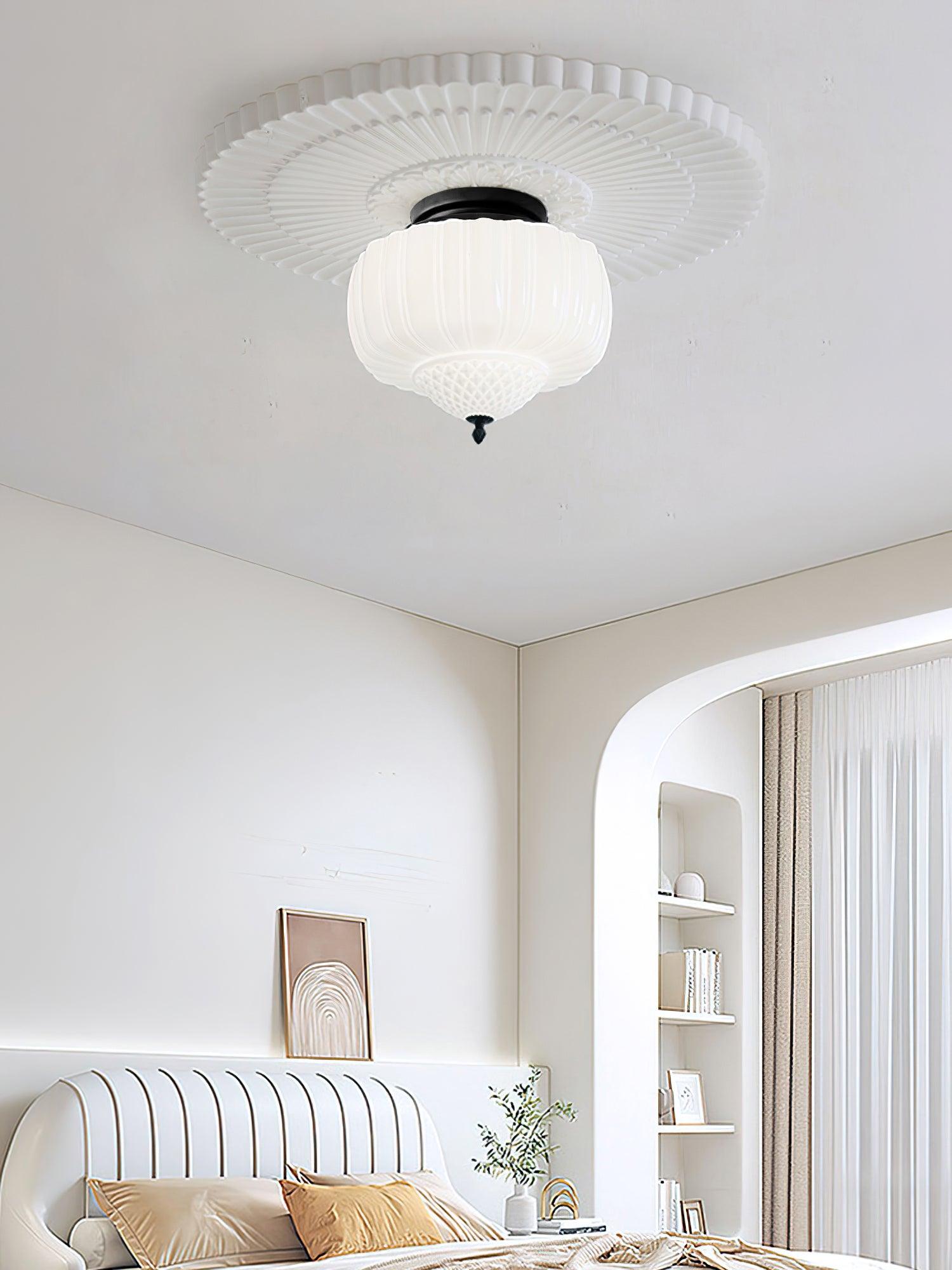 Modern Marlo Ceiling Light Fixture - LED Flush Mount Lighting for Bedroom, Living Room & Kitchen - Dimmable Indoor Overhead Light with Frosted Glass Shade (Warm White 3000K) - Perfect for Home, Office & Commercial Spaces