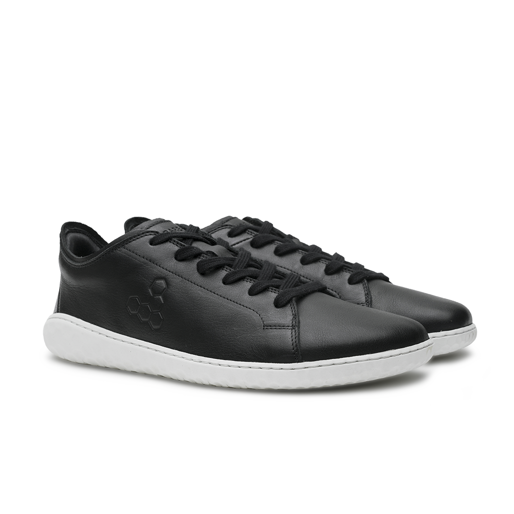 Vivobarefoot Geo Court IV Women's Barefoot Shoes - Obsidian Black | Minimalist Zero Drop Sneakers for Running, Walking & Gym Workouts