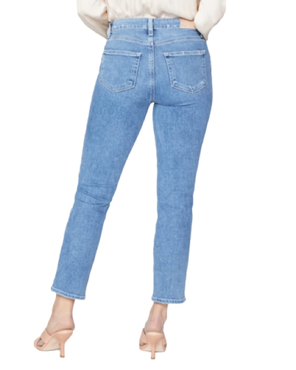PAIGE Women's Cindy Crop High Rise Jeans with Exposed Button Fly - Stylish & Comfortable Denim for Casual Outings, Date Nights & Everyday Wear