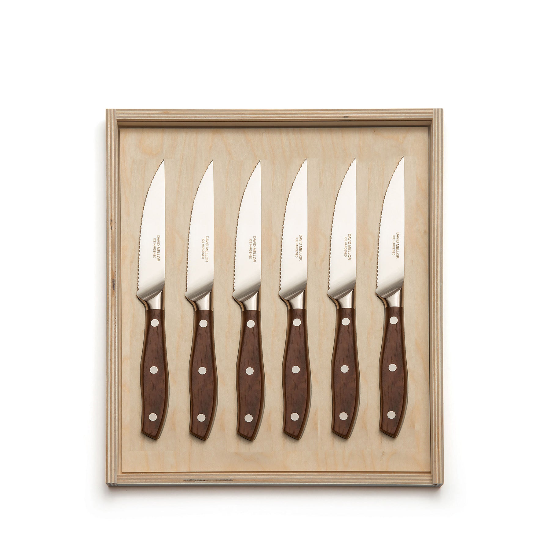 Premium Rosewood Steak Knife Set - 6-Piece Luxury Steak Knives with Wood Handles, Razor Sharp Blades for Perfect Cuts - Ideal for Steak Dinners, BBQ Parties & Fine Dining Experience