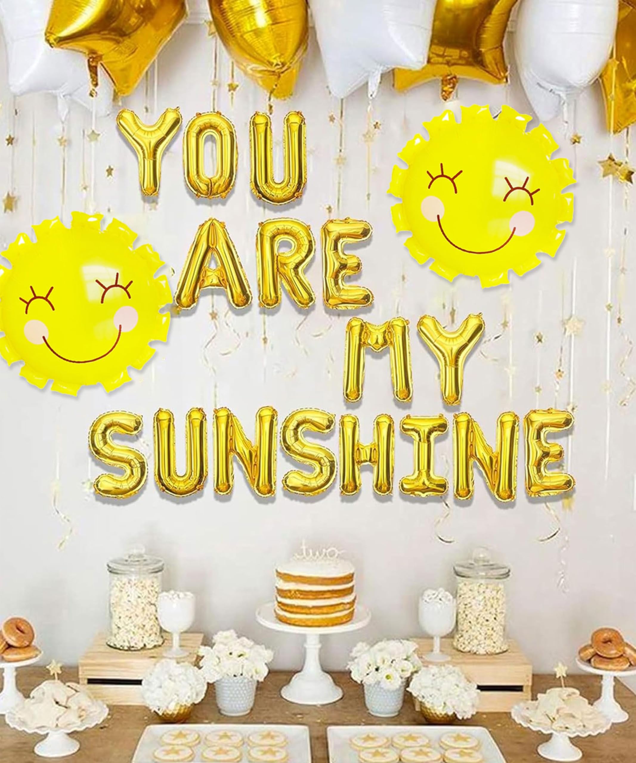 JeVenis You Are My Sunshine Balloons & Banner Set - Yellow Sun-Themed Party Decor for Baby Showers, Kids Birthdays & Gender Reveals | Perfect for Indoor & Outdoor Celebrations