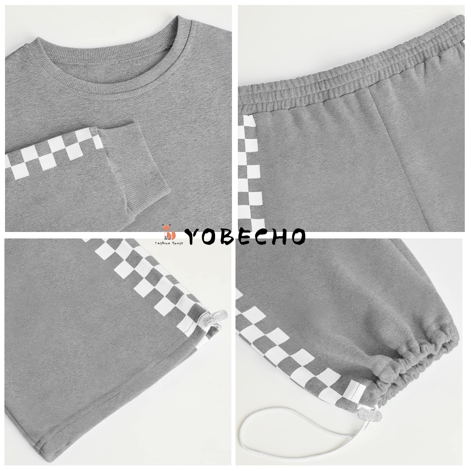 YOBECHO Girls 2-Piece Long Sleeve Sweatshirt and Sweatpants Set - Cute Casual Outfit for Ages 5-14 | Perfect for School, Playdates & Family Outings