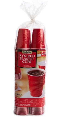 240 Pack Red Plastic Party Cups - Disposable Drinking Cups for Parties, Picnics, BBQs & Events - BPA-Free, Durable & Stackable (Red)