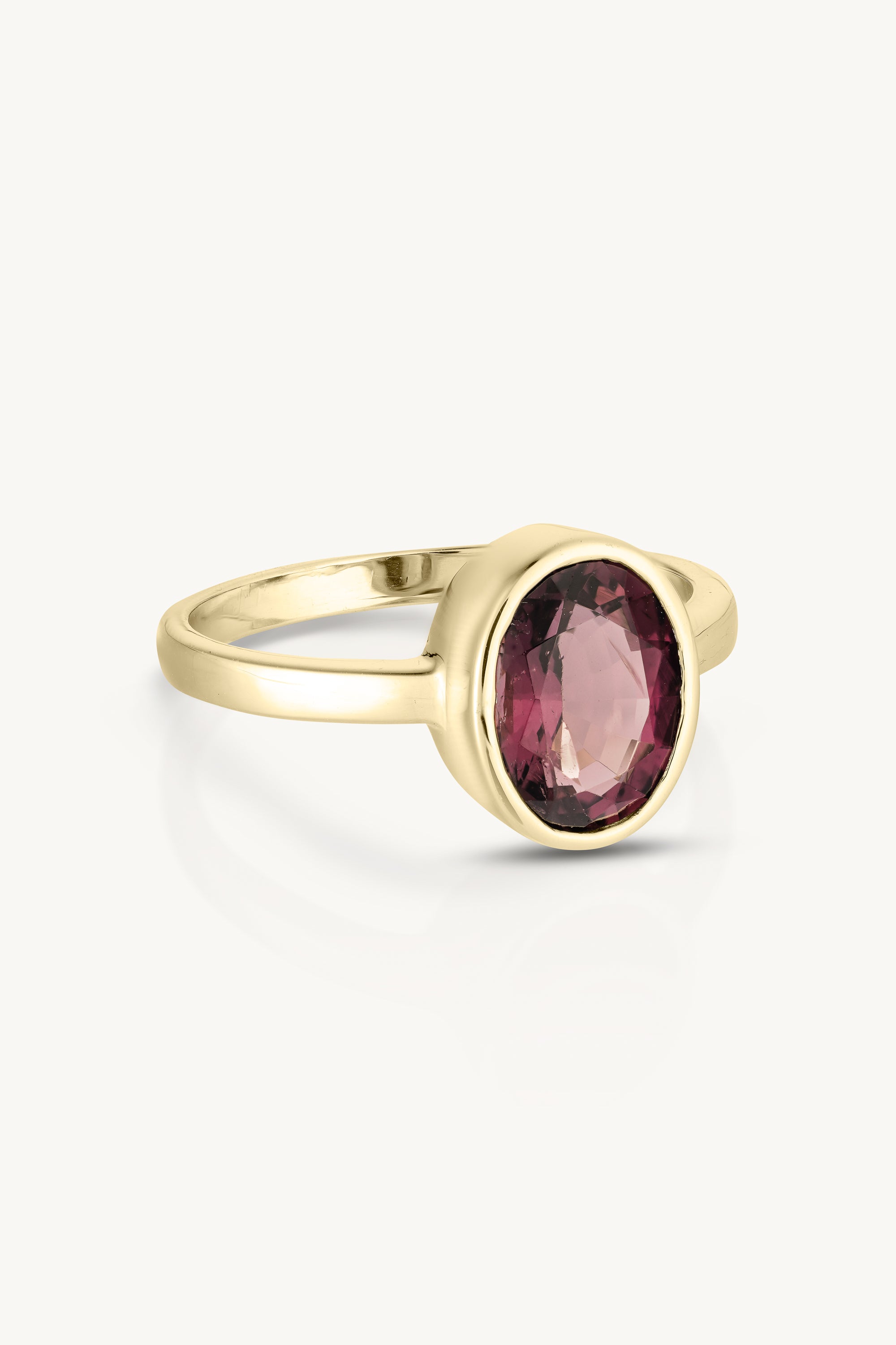 Bezel Set Oval Tourmaline Ring - Genuine Gemstone Jewelry for Women - Perfect for Engagement, Anniversary & Special Occasions