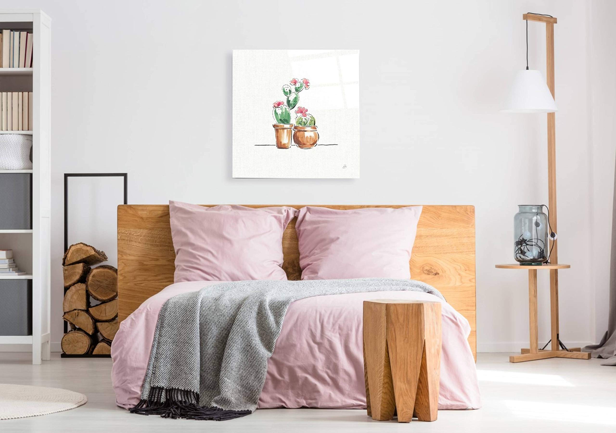 Desert Bloom VII by Daphne Brissonet - 36x36 Inch Modern Acrylic Glass Wall Art Painting, Abstract Desert Landscape Home Decor for Living Room, Bedroom & Office