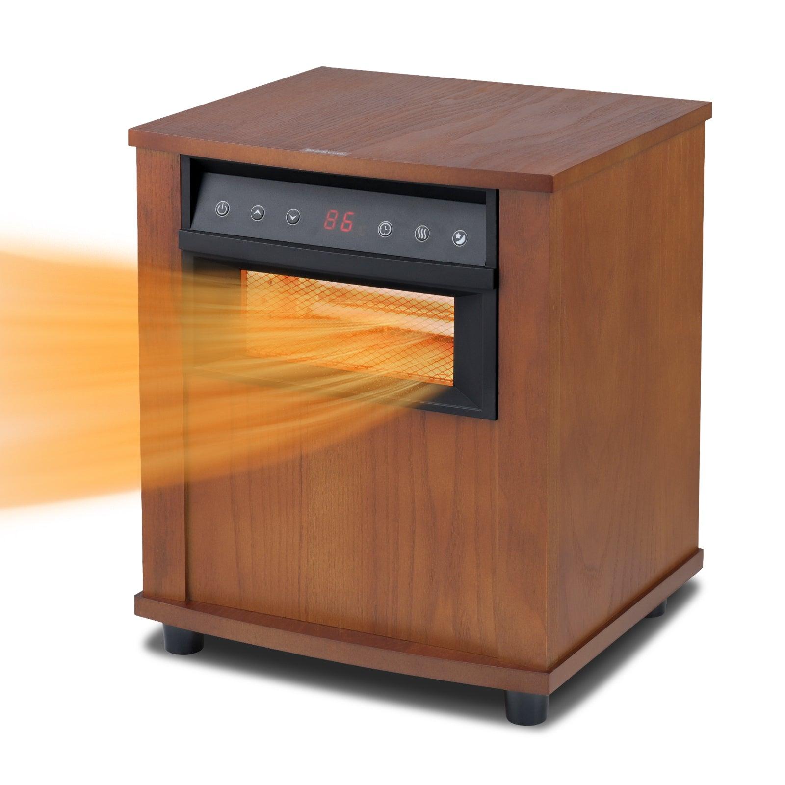 Large Digital LED Display Electric Infrared Wooden Space Heater with Timer - Perfect for Living Rooms, Bedrooms & Offices