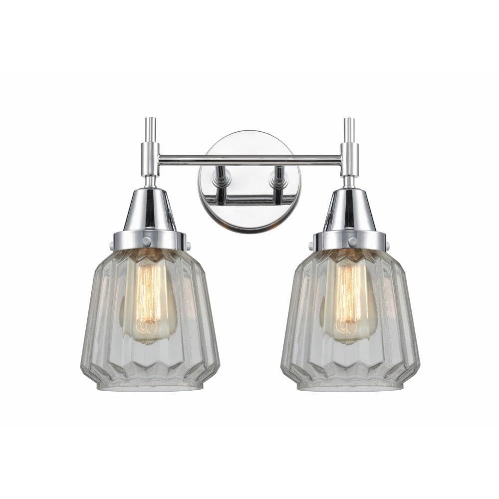 Innovations 447-2W-PC-G142 Transitional Two-Light Bathroom Vanity Set in Chrome Finish - Perfect for Modern and Classic Bathroom Decor