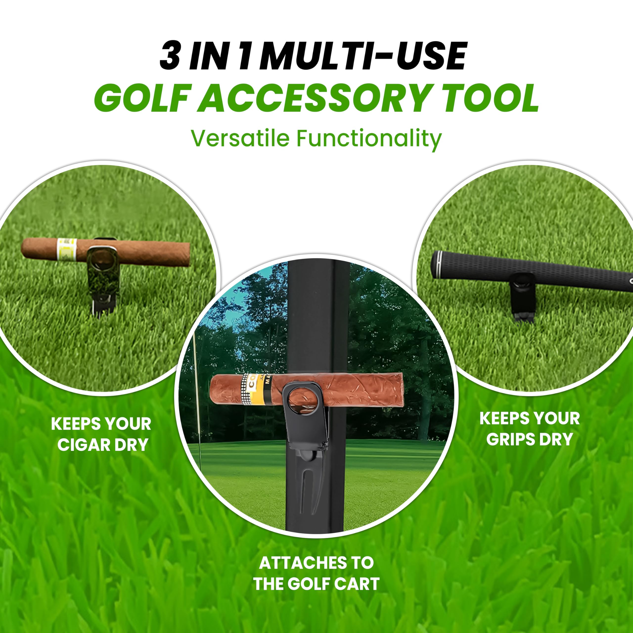Premium Golf Divot Repair Tool with Magnetic Ball Marker & Cigar Holder - Compact & Durable Golf Accessories for Men & Women - Perfect for Greens, Tournaments & Casual Play