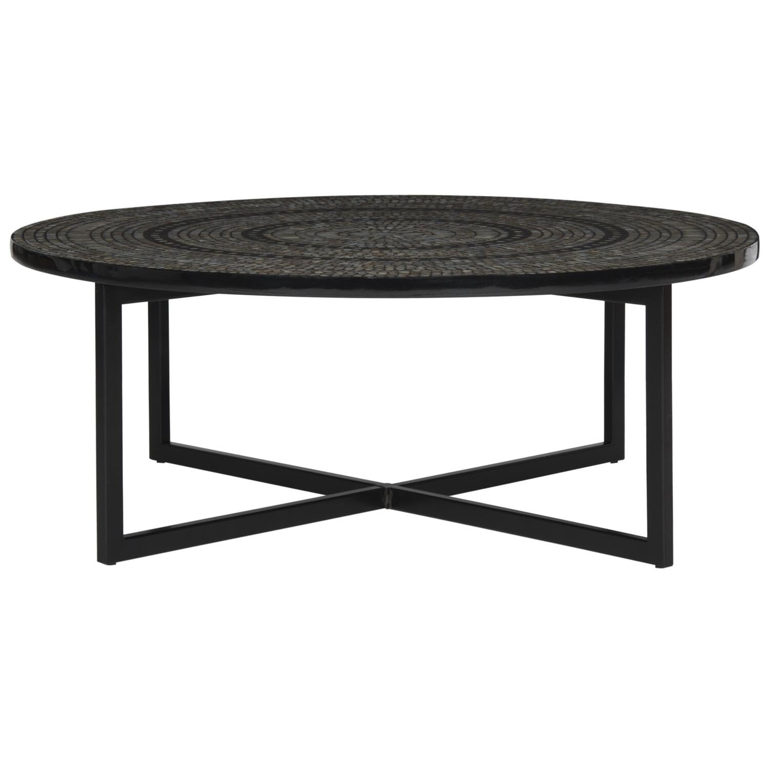 SAFAVIEH Home Collection Cheyenne Blue & White Coffee Table - Modern Living Room Centerpiece for Home Decor & Stylish Entertainment Spaces