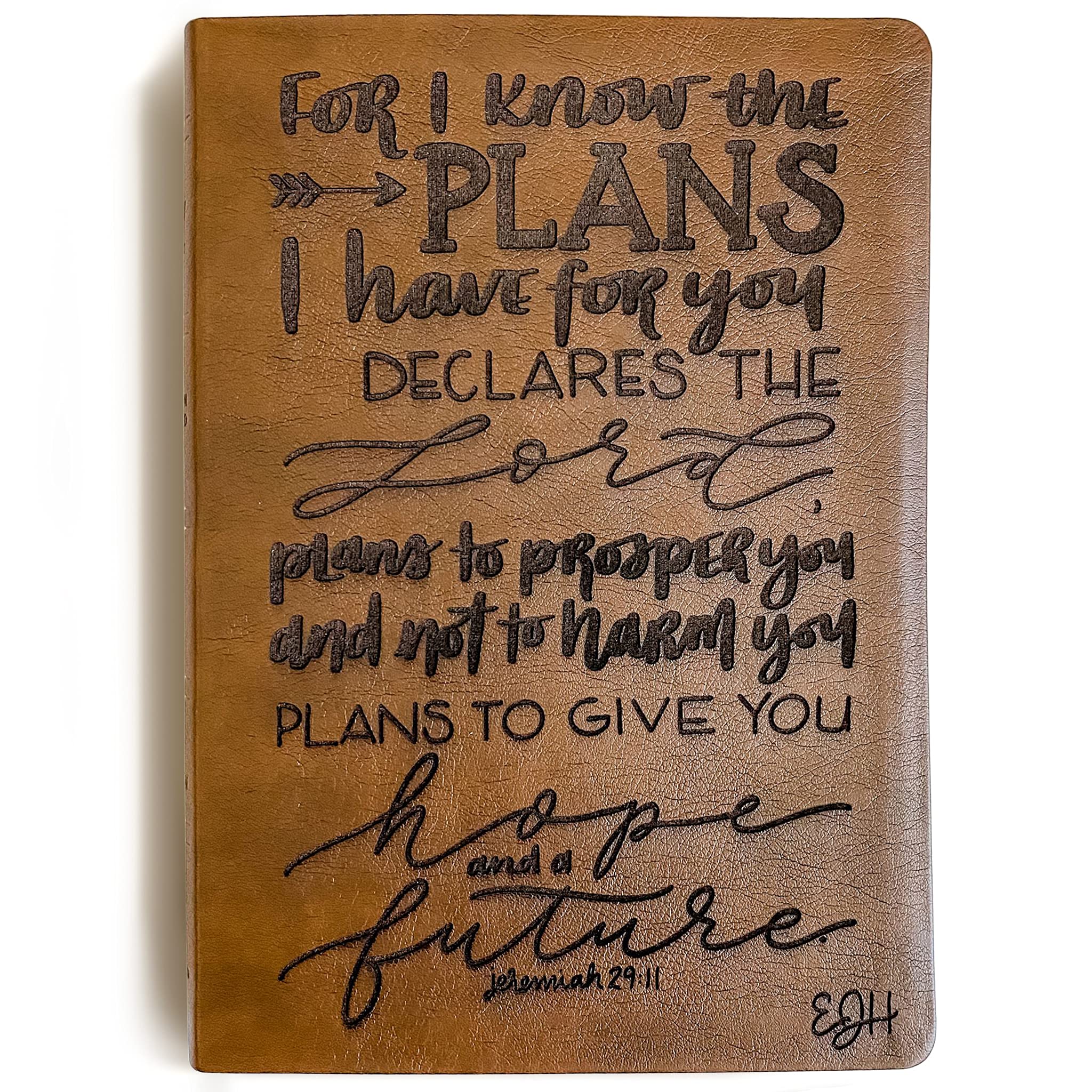 Hand Lettered & Laser Engraved NASB Bible - Large Print Reference Bible with Brown Leather Cover | Personalized Name Engraving Available | Perfect for Daily Devotion, Bible Study & Gift Giving