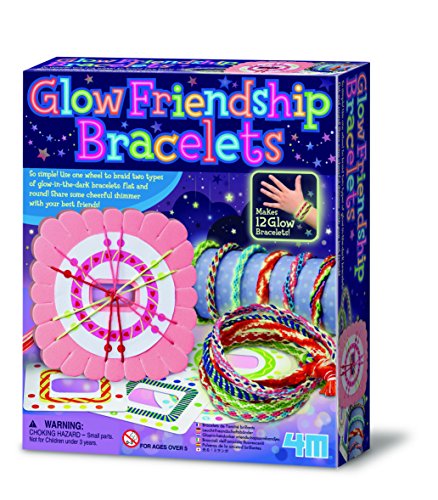 4M Creative DIY Glow in the Dark Friendship Bracelets Kit for Kids - Fun Arts & Crafts Activity for Sleepovers, Birthday Parties & Gifts