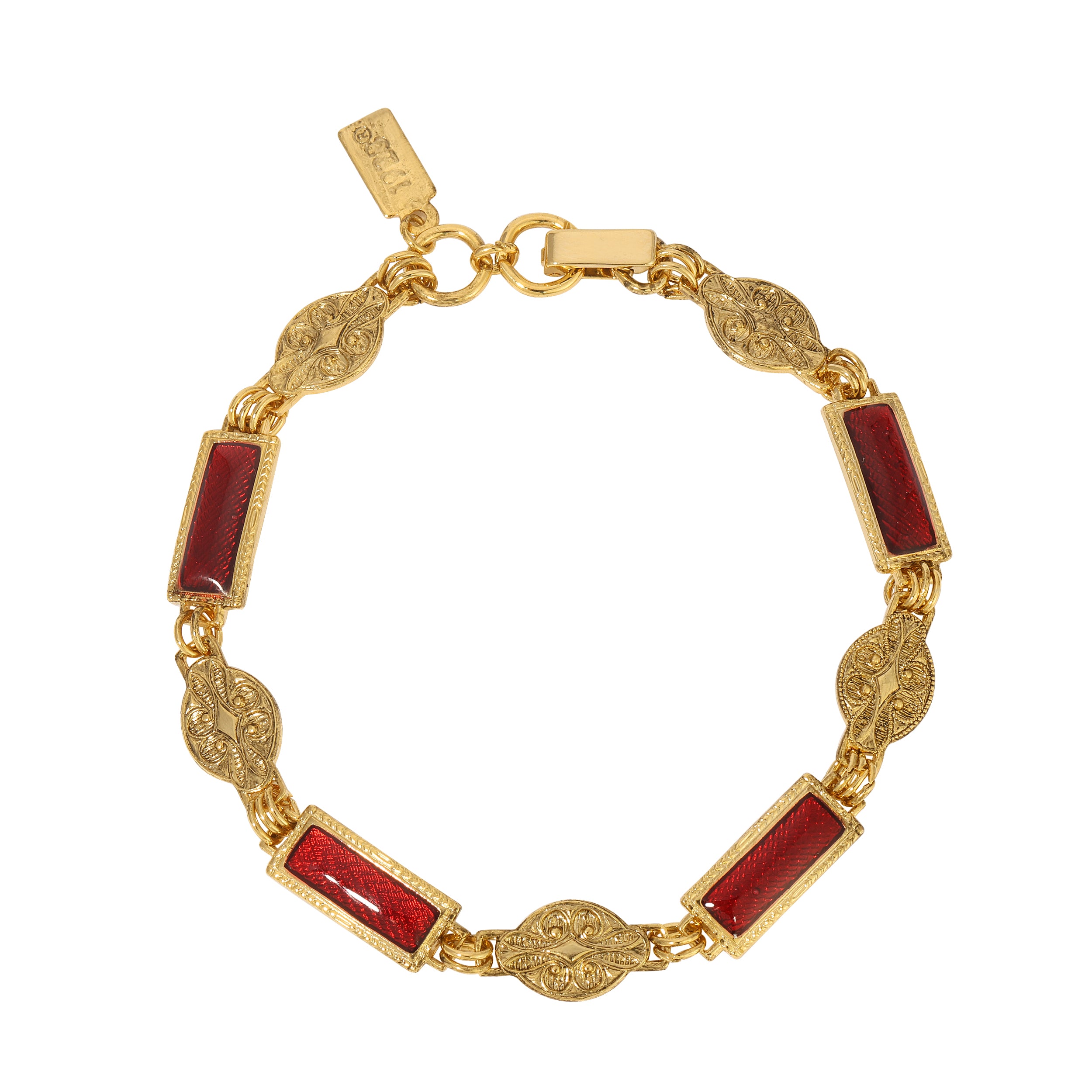 Vintage 1928 Baroque Heirloom Gold Link Bracelet - Elegant Antique Jewelry for Women, Perfect for Weddings, Parties & Special Occasions
