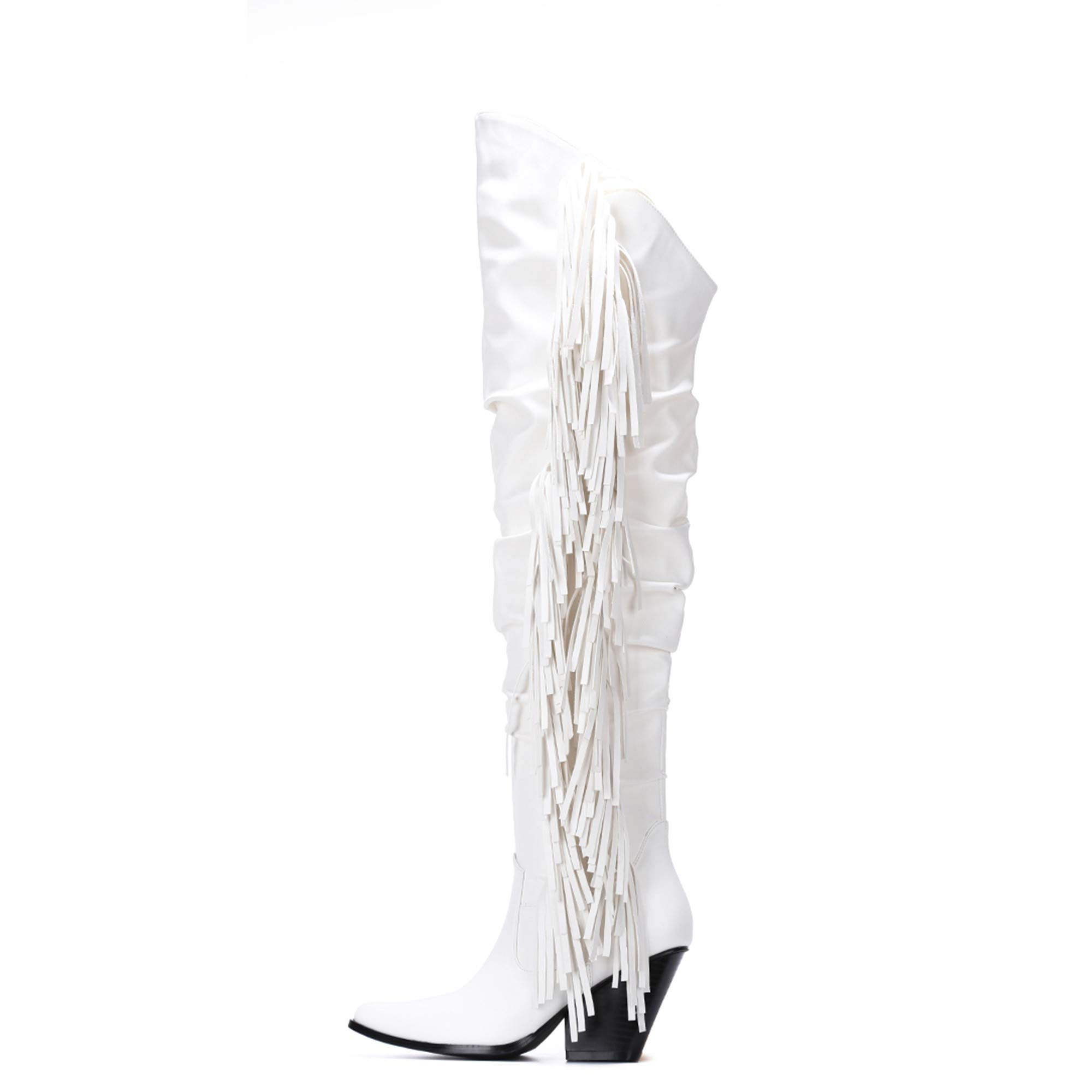 Cape Robbin Gabanna Women's Western Cowgirl Over The Knee Boots - Fashionable Fringe Dress Boots for Cowgirl Style, Country Music Festivals & Night Out