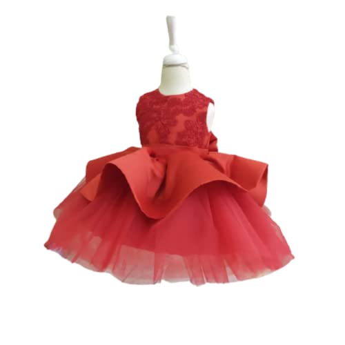 Christmas Girl Dress for Toddlers - Red Lace Holiday Party Dress for Kids | New Year's Eve & Christmas Outfit | Weihnachtskleid Kind/Robe de Noël pour Enfant (Size 21 US Kids) - Perfect for Holiday Photos, Family Gatherings & Special Occasions