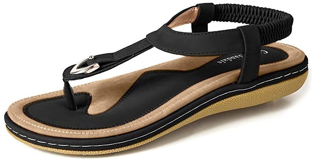 Women's Comfortable Slip-On Summer Sandals - Soft & Lightweight for Beach, Travel & Casual Wear (Black, Size 11) | Best Deals on Comfy Women's Footwear
