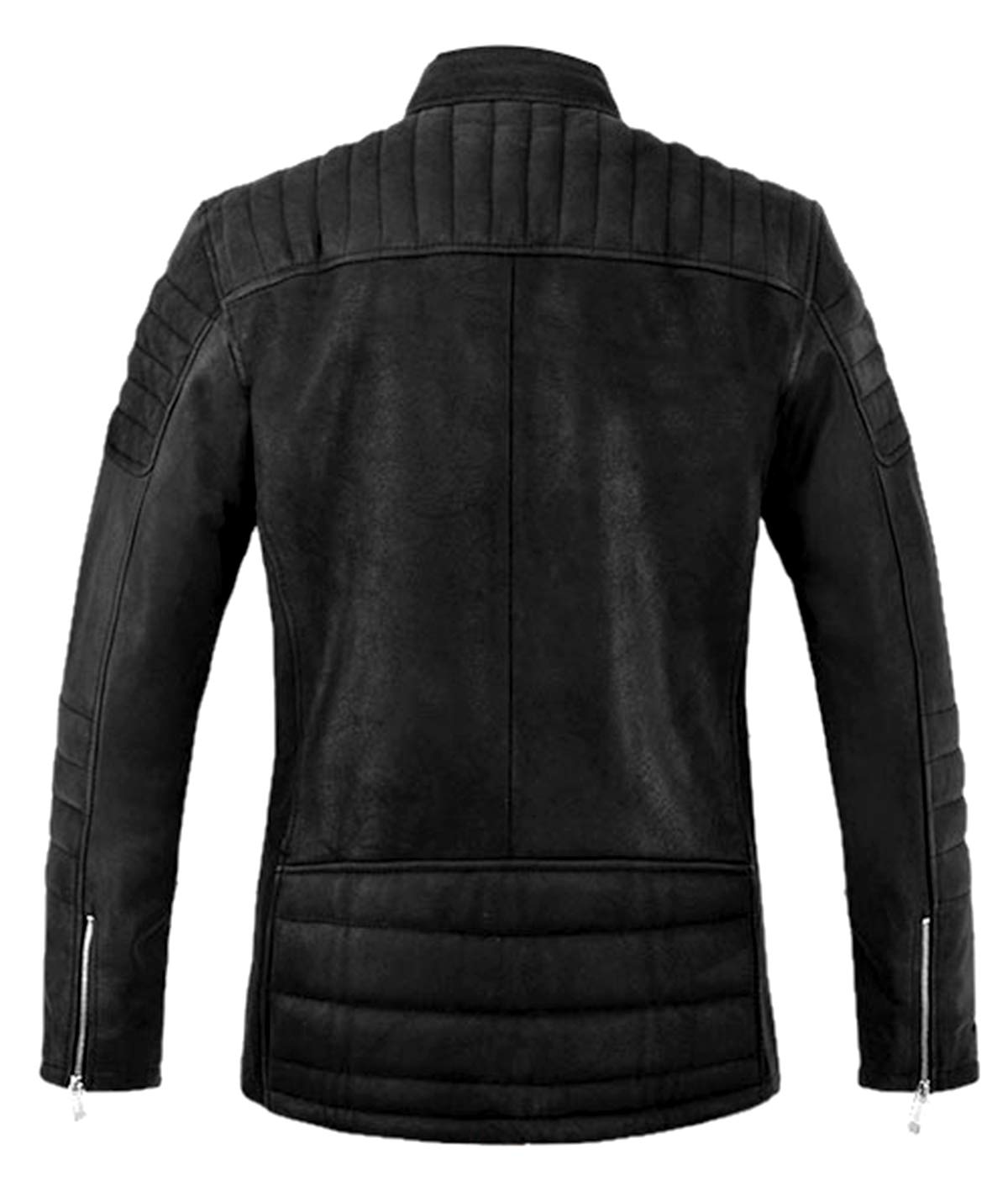 SpazeUp Men's Scott Lambskin Leather Biker Jacket - Adkins Black Motorcycle Jacket for Men | Premium Leather Riding Jacket for Motorcycle Enthusiasts & Fashion