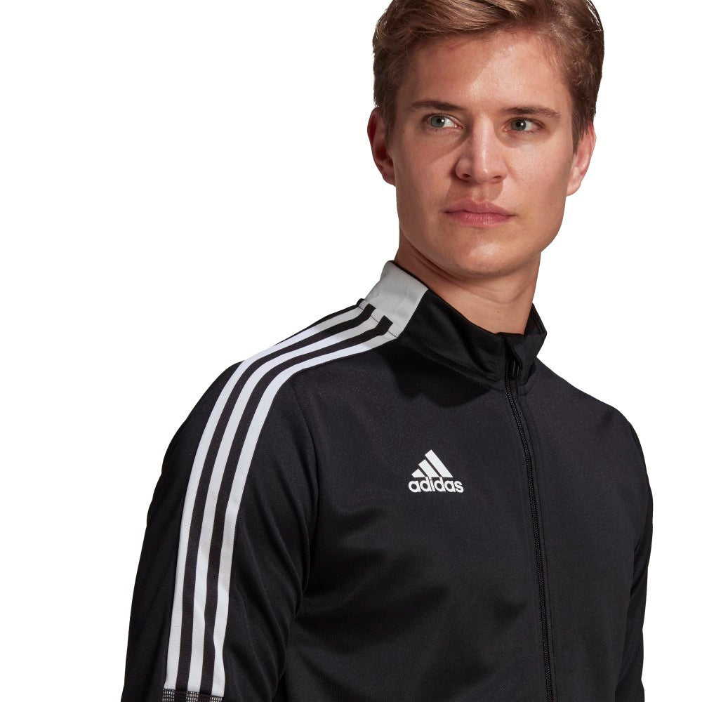 Adidas Adult Tiro 21 Track Jacket - Black/White - Men's Training & Running Jacket for Gym Workouts & Outdoor Sports