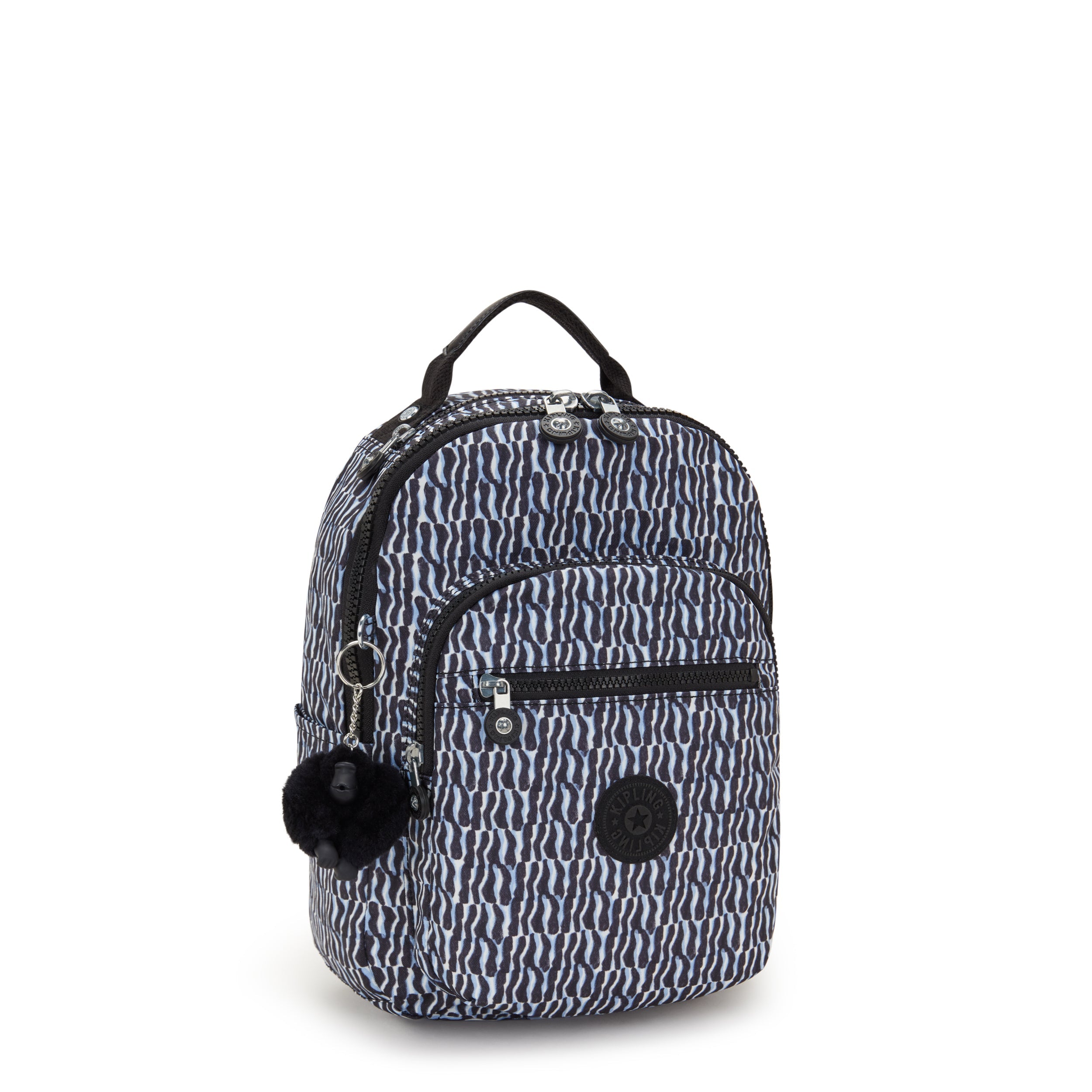 Kipling Seoul Small Printed Tablet Backpack - Lightweight Laptop Bag for Women & Men, Water-Resistant Travel Backpack for Work, School & Commuting - Holiday Waves Design