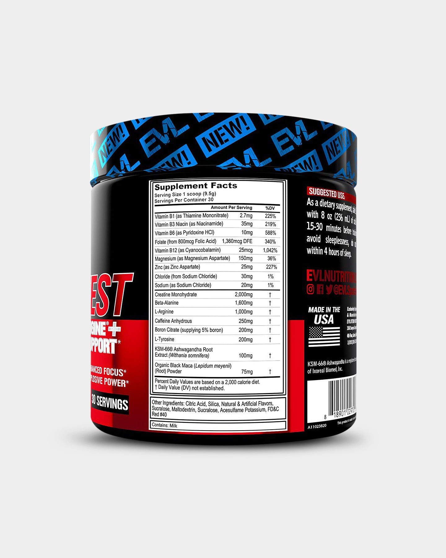 EVLUTION NUTRITION ENGN Testosterone Booster & Pre Workout Supplement - Muscle Building, Energy & Endurance for Gym Performance & Athletic Training